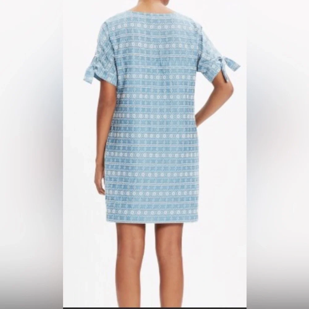 Madewell blue & ivory embroidered fully lined shift dress in size XS. K10 - Picture 2 of 15